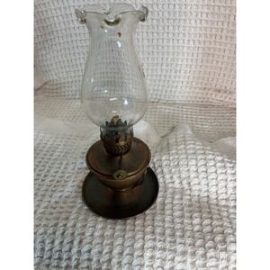 Vintage Artic Miniature Copper Oil Lamp Hurricane Lantern Small Copper Clear